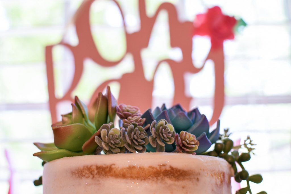 Succulent Themed Baby Shower Cake