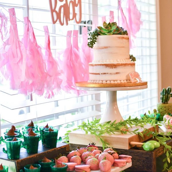 Succulent Themed Baby Shower Cake