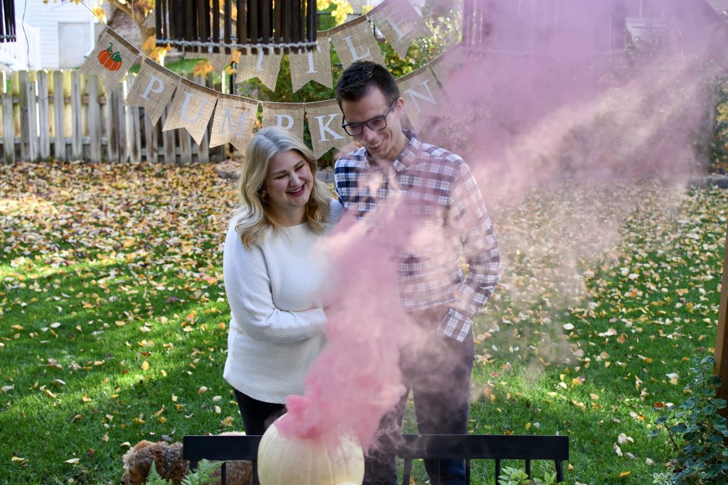 Fall Gender Reveal Pumpkin