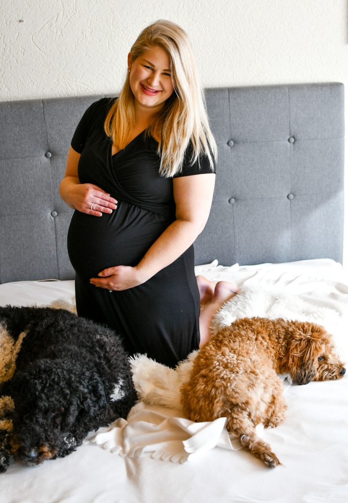 DIY Maternity Photos with Dogs