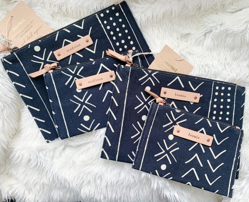 Minted Catch-All Fabric Pouch Set