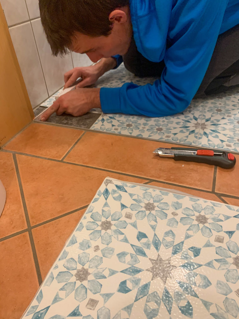 WallPops Floor Tile Review - Cut remaining 