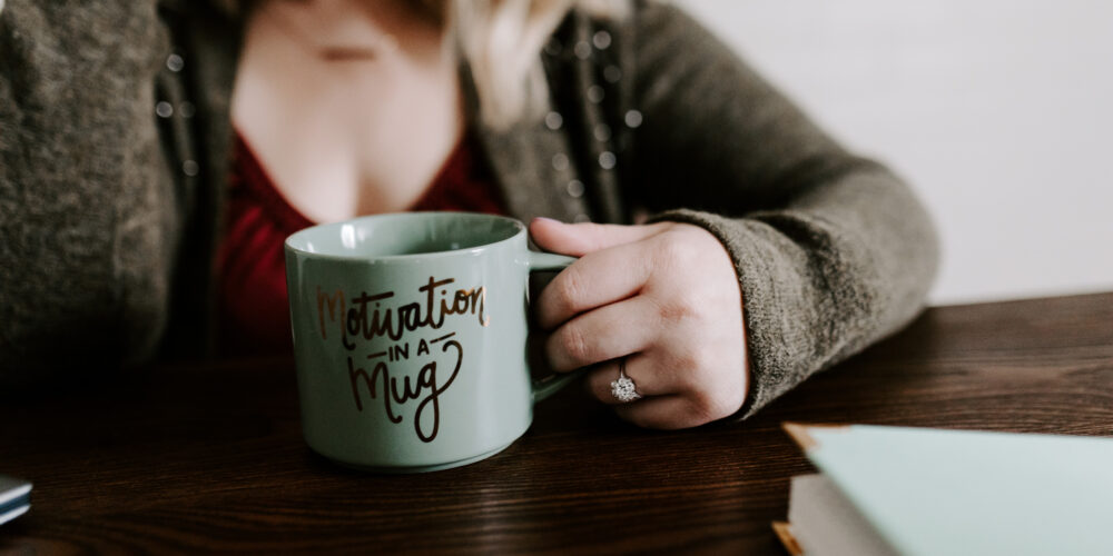 Close up of coffee mug for outsourcing tasks.