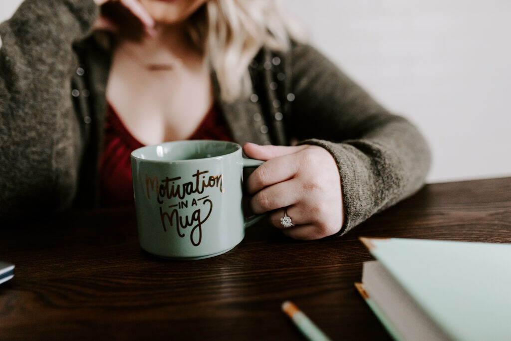 Close up of coffee mug for outsourcing tasks.