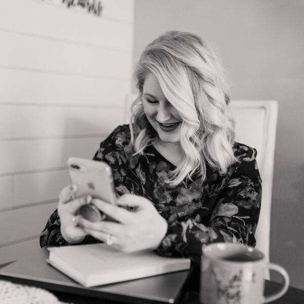 Woman on phone.