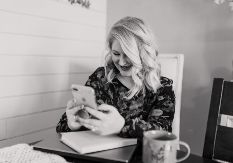 Woman on phone.